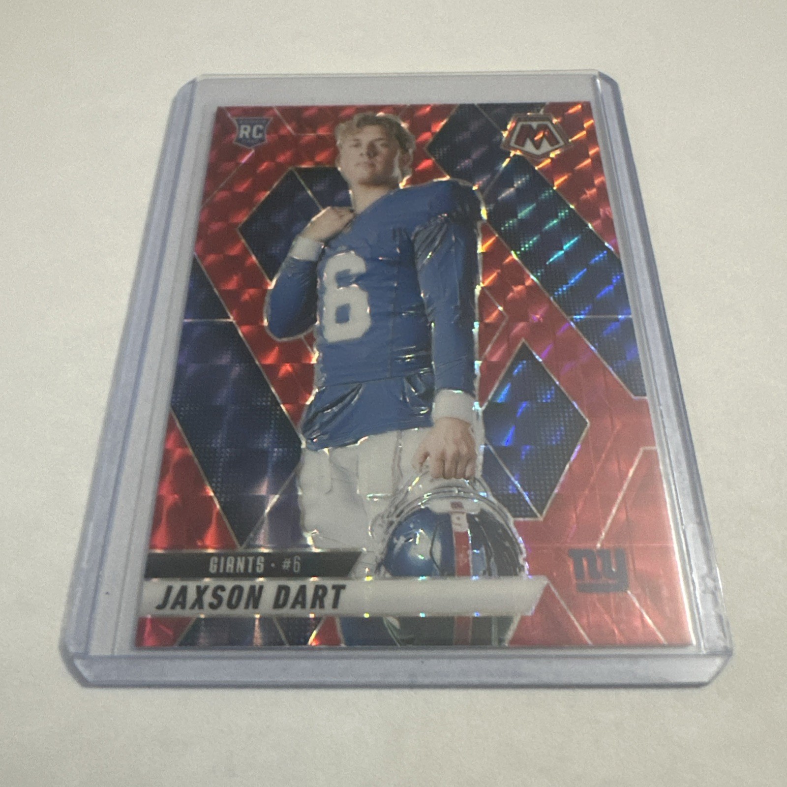 Jaxson Dart 2025 Panini Mosaic Rookie Variation Red Mosaic Prizm #288 RC Giants
