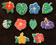 10 pcs. Flowers and Leaves Shoe Charms Pretty 