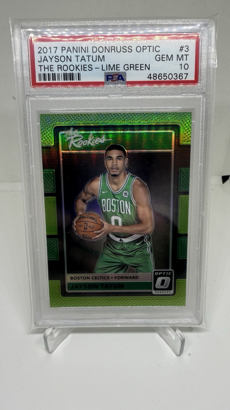 2017 Donruss Optic Jayson Tatum The Rookies RC Lime Green /175 PSA 10 GEM MINT