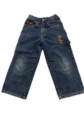 VINTAGE FUBU Jeans Boys Youth Wide Leg Carpenter Baggy Skater Grunge Blue size 6