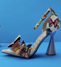 NIB Betsey Johnson Gidelle 3D Butterfly Beaded Heels 7.5 Would Fit 7 Better