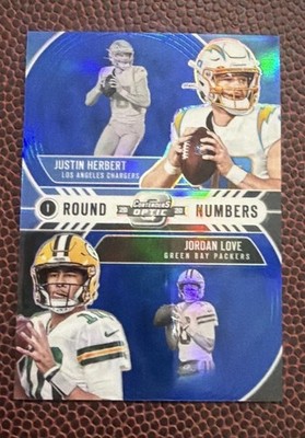 2020 Panini Contenders Optic Blue Prizm Rookie Justin Herbert