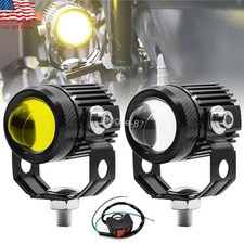 2x Led Motorcycle Spot Light Headlight Driving Fog Auxiliary Lamp Yellow White 2x Led Motorcycle Spot Light Headlight Driving Fog Auxiliary Lamp Yellow White