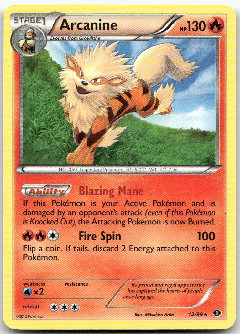 Arcanine 12/99 Rare Next Destinies Pokemon LP