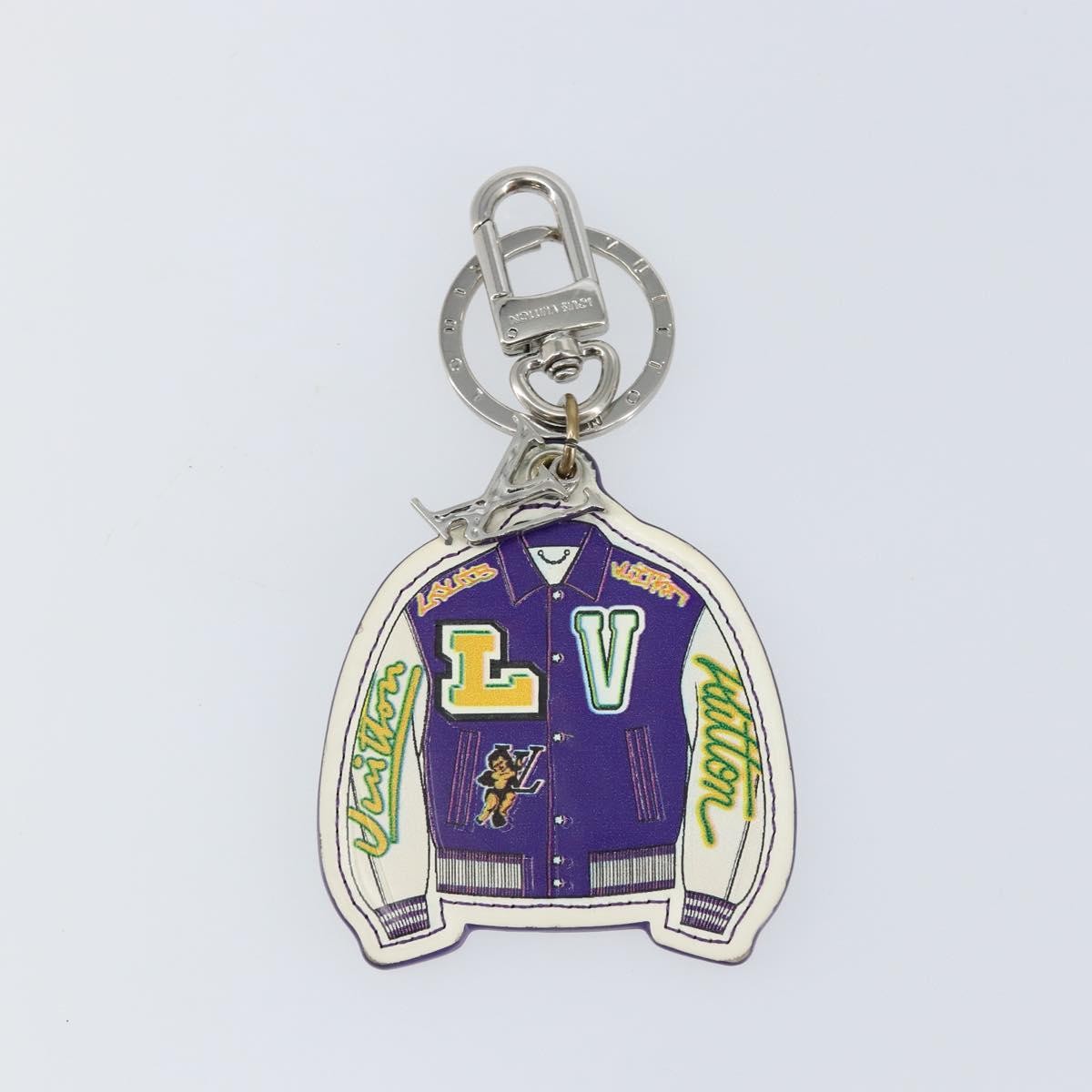 LOUIS VUITTON Porte Cles Varsity Jacket Charm Leather White MP3385