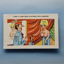 Comic Postcard C1970 Life Model Artist Naked Hangover Giggle Cards