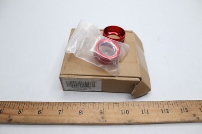 (2-Pk) Volume Sound Control Knob Button Cover Twist Switch Ring Trim Red