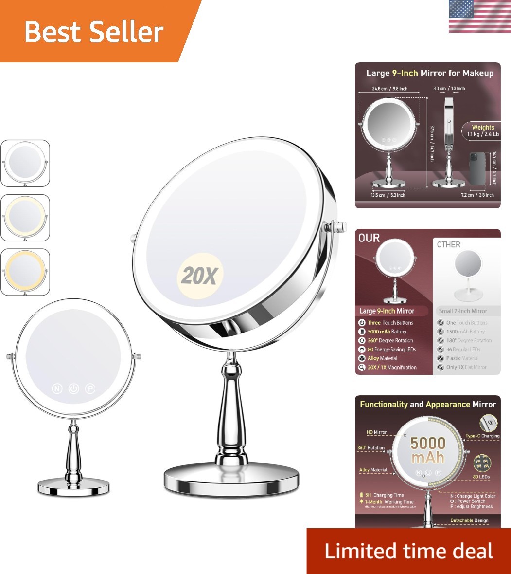 Makeup Mirror Lights 20X Magnifying Vanity Mirror with Lights for Women