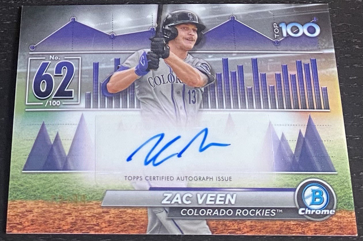 2024 Bowman Zac Veen Scouts' Top 100 Auto #/99 Colorado Rockies