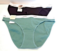 Calvin Klein Women's Size L Pair of 2 Black and Green Bikini Underwear NWT's