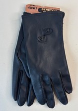 NWT FOURCHETTES VTG 60'S BLACK FAUX LEATHER STRETCH DRIVING GLOVES XS