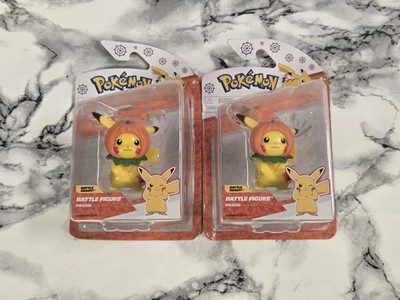 (Lot Of 2) NEW - 2'' 2024 Pokemon Pikachu Battle Figure Halloween Pumpkin Head