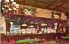 Bar at Golden Nugget Gambling Hall, Las Vegas Nevada - 1952 Chrome Postcard