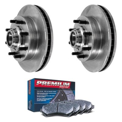 For Chevy Express 2500 01-02 Premium Plain Front Brake Kit w Semi-Metallic Pads