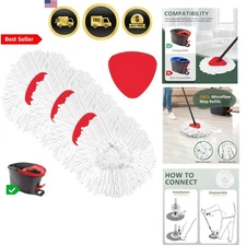 Microfiber Spin Mop Refill Replacement Heads for EasyWring Spin Mop 4 Pack