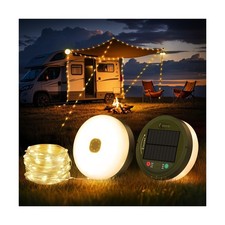 Solar Camping String Lights, 33FT 3000mAh Retractable 4 in 1 Camp L... Fast Ship