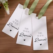 24 Pcs Reserved seating signs with Ribbon Wedding Chair Tags Signs This Seat ...