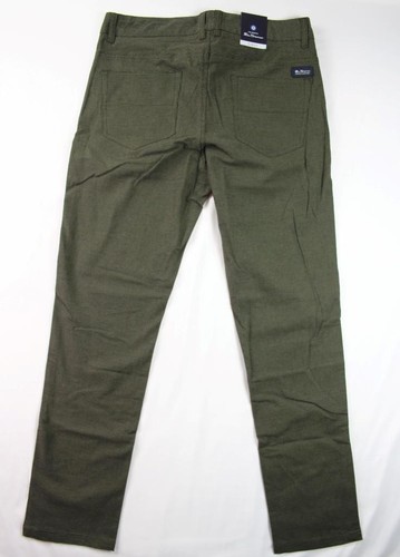 Ben Sherman Mens Jeans 32x32 Pants Slim Fit Olive Plaid Stretch Zip Fly Casual - Imagen 2 de 7
