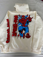 Marvel Spider-Man Men s XL White Pullover Hoodie Graphic Print Logo Pockets