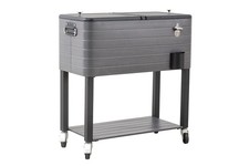 Cooler, Gray Wood Grain Finish, 80 Quart/20 Gallon Capacity