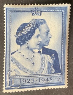 GB George Vl 1948 £1.00 RSW stamp mint lightly hinged