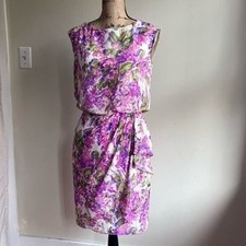 London Times pink purple faux wrap dress 6