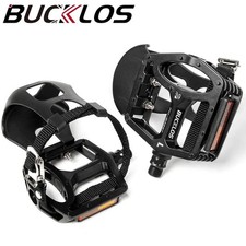 MTB Road Bike Toe Clip Cage Pedals for Outdoor Indoor  Aluminum 9/16" Non-Slip