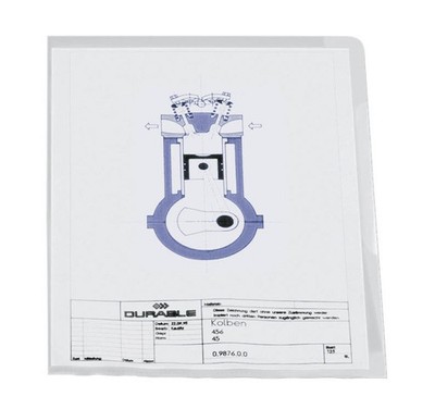 DURABLE Sichthüllen DIN A4 transparent genarbt 0,11 mm, 100 St.
