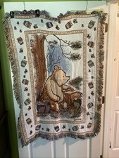VTG Classic Pooh honeypots & bees Woven Goodwin Weavers Tapestry Blanket Throw