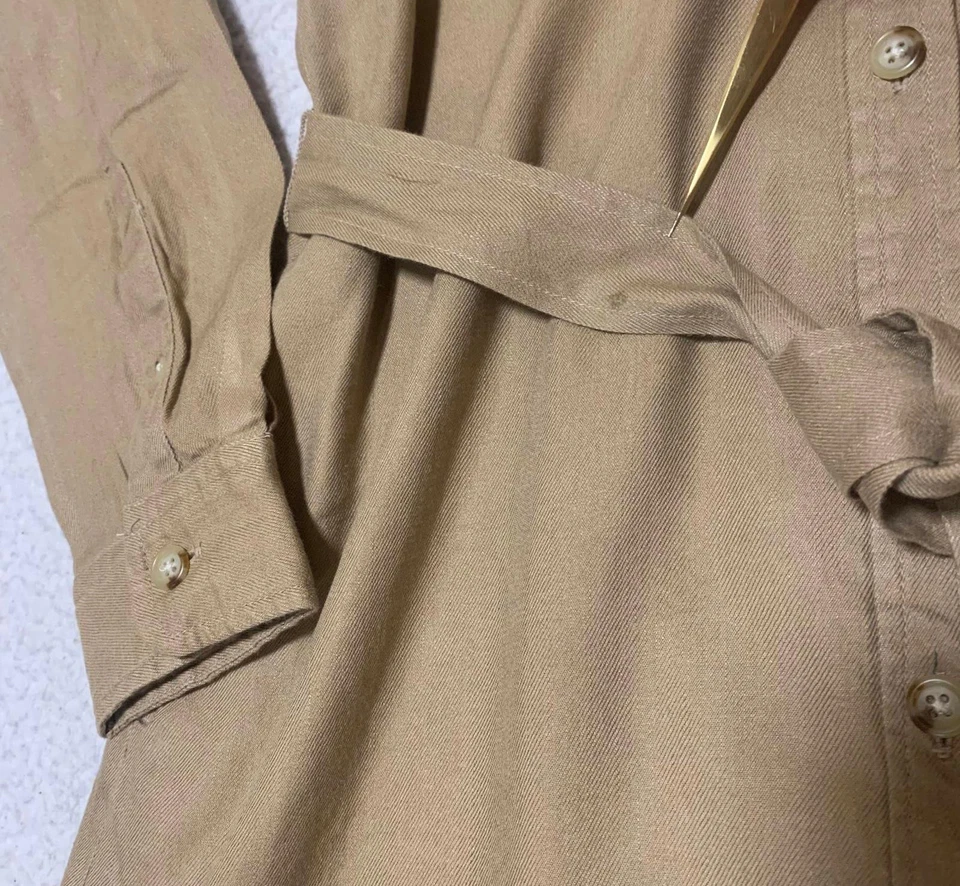 Lauren Ralph Lauren Petite Women's Size Petite Medium Tan Shirt Dress Belt - Image 2 of 4
