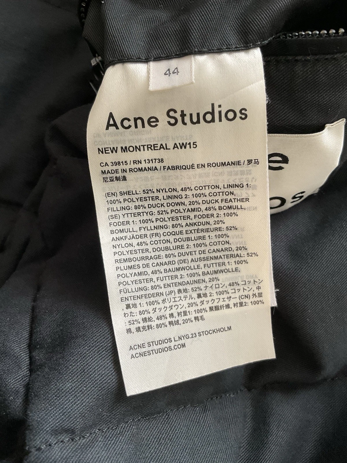 Acne Studious New Montreal AW15 Long Down Puffer Jacket Men's 44 (fits M) Black image 22