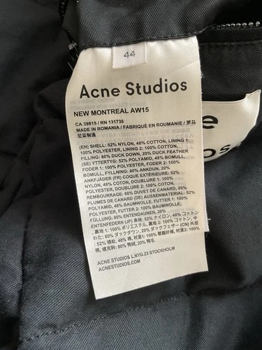 Acne Studious New Montreal AW15 Long Down Puffer Jacket Men's 44 (fits M) Black image 22