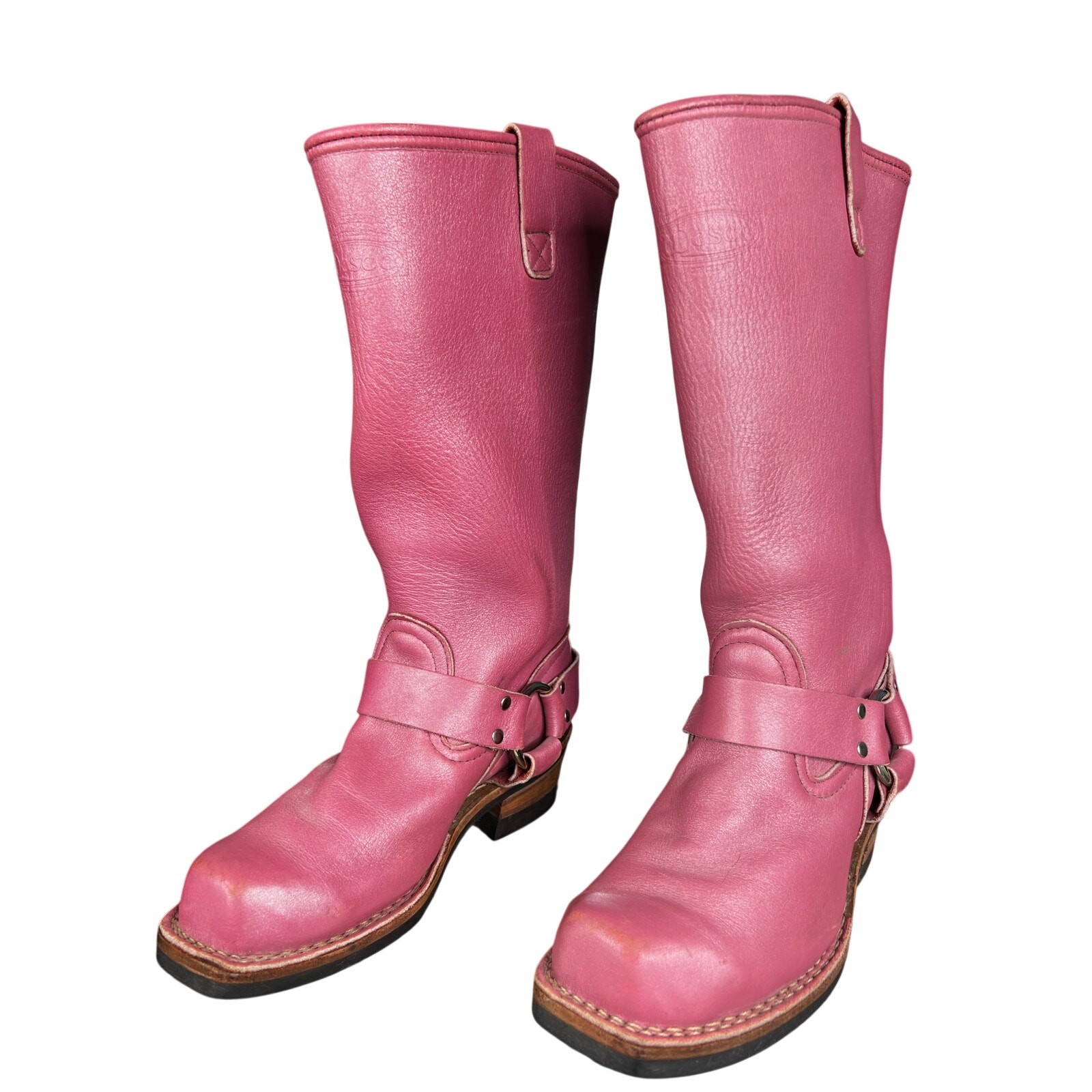Rare Wesco Women’s Custom Pink Leather 15” Harness Moto Boot Size US 8.5 image 6