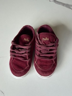 Burgundy Velvet Vintage Nike GTS Baby Shoes Size 9.5/10