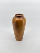 Wooden Vase Hand Turned Brown Decorative Wood Vase 1.36 lb