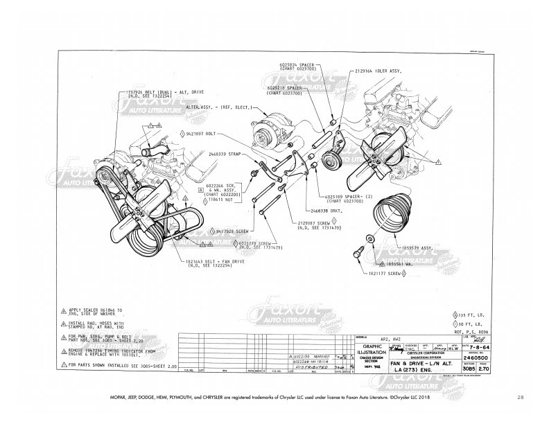 Dodge Plymouth Coronet Belvedere 1965 chasis satélite manual de montaje Foto 2 de 4