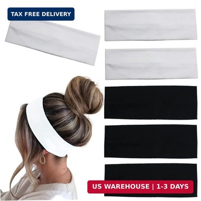 6 Pcs Black White Headbands for Women Hair Cotton Headband Non-slip Stretchy Ela