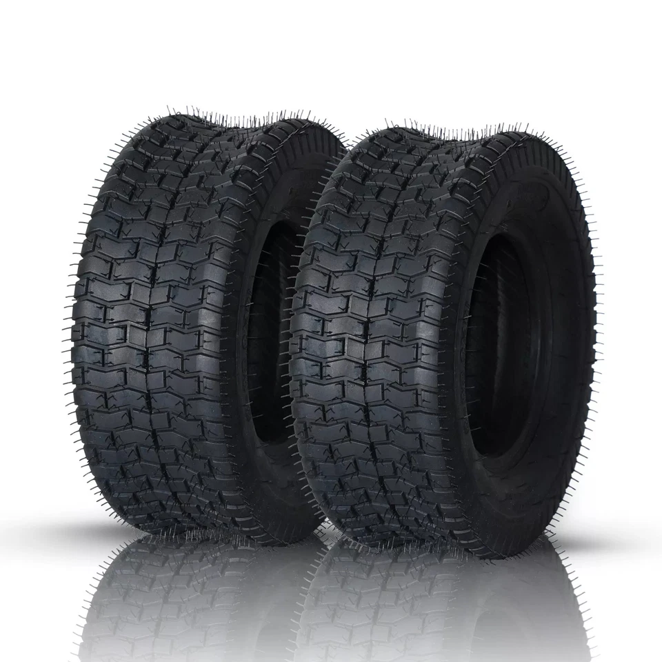 Set of 2 15x6.00-6 Riding Lawn Mower Go Kart Turf Tires 4 Ply 15x6.00x6 15x6x6