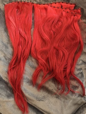 Remy Echthaar tressen Haarverlängerung Extensions 148g Rot Leicht Gewellt