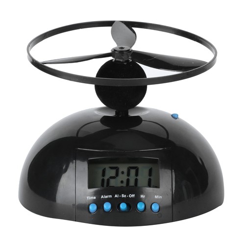 Alarm Clock Novelty Flying LCD Digital Portable Mini Round Propeller Household - Picture 6 of 12