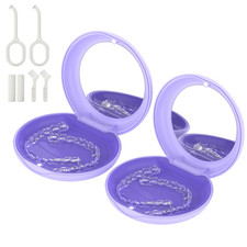 2Pack Retainer Case with Mirror, Compatible with Invisalign, Orthodontic Alig...
