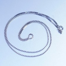 18  1.6mm, vintage Italy 925 silver box chain necklace
