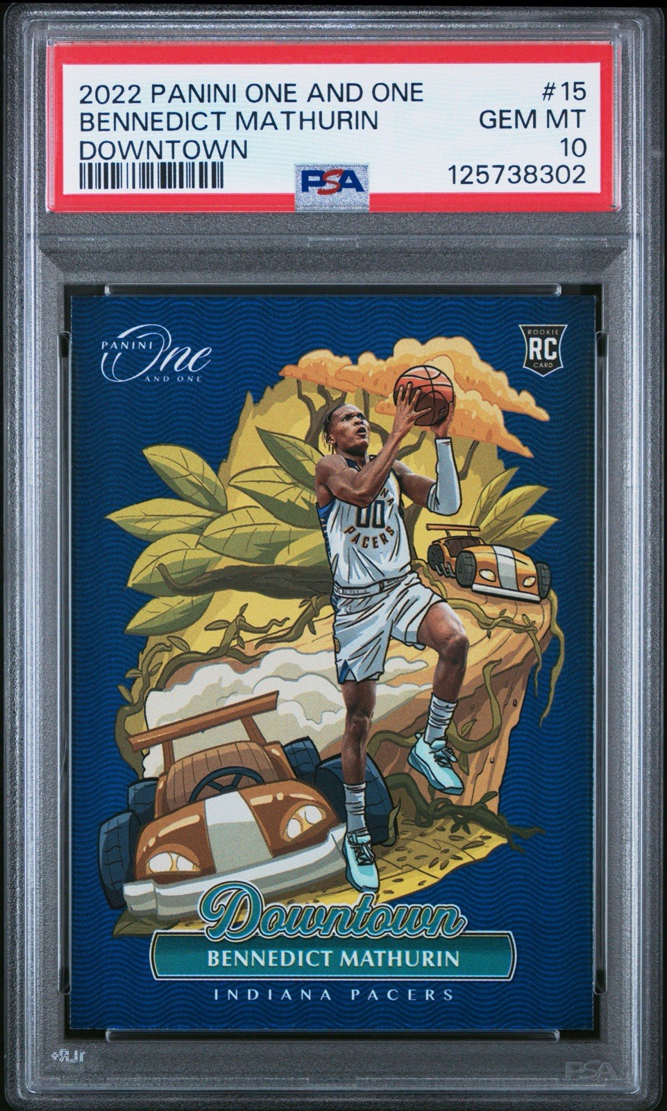 Bennedict Mathurin 2022 Panini One and One Downtown #15 RC Rookie SSP PSA 10