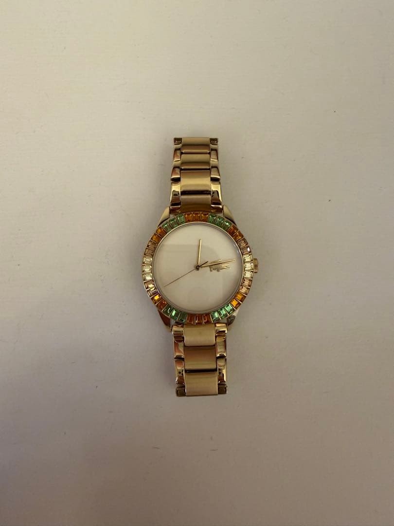 LACOSTE Gold Women's Watch 3ATM Waterproof Crystal Decor Used thumbnail 2
