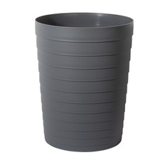 Dark Grey Small Bathroom Trash Can 1.8 Gallon Plastic Wastebasket Garbage Bin