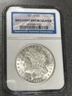 1921-D $1 Morgan Silver Dollar NGC Brilliant Uncirculated
