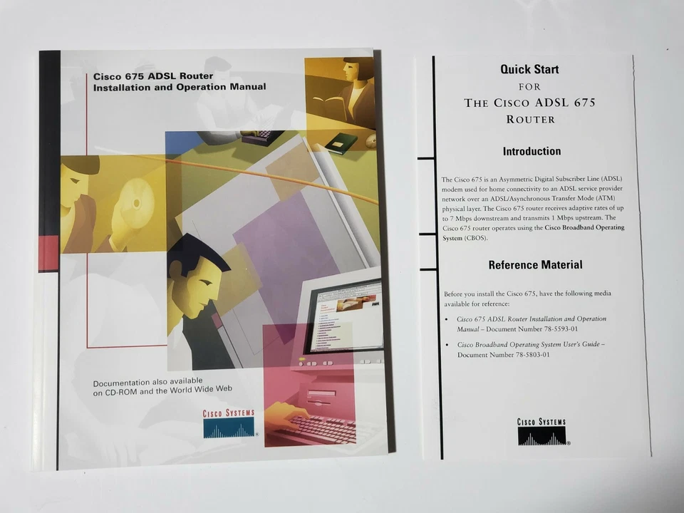 Cisco ADSL 675 Router complete Reference Manuals 83-1238-01 REV. K0 (NEW) (RARE) - Image 2 of 4