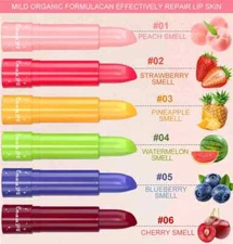 6 Pcs / Set Fruity Color Changing Lipstick Moisturizing Nourishing Lipstick Balm