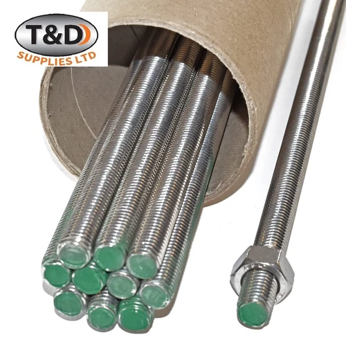 1M Stainless Steel Fully Threaded Metric Studding Rod Bar-Durable Metal Stud Rod