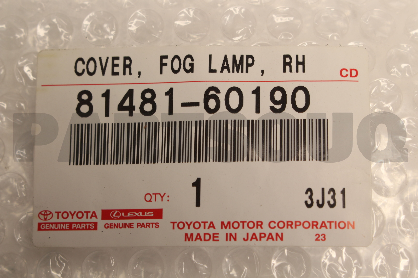 8148160190 Genuine Toyota COVER FOG LAMP RH 81481-60190 | eBay